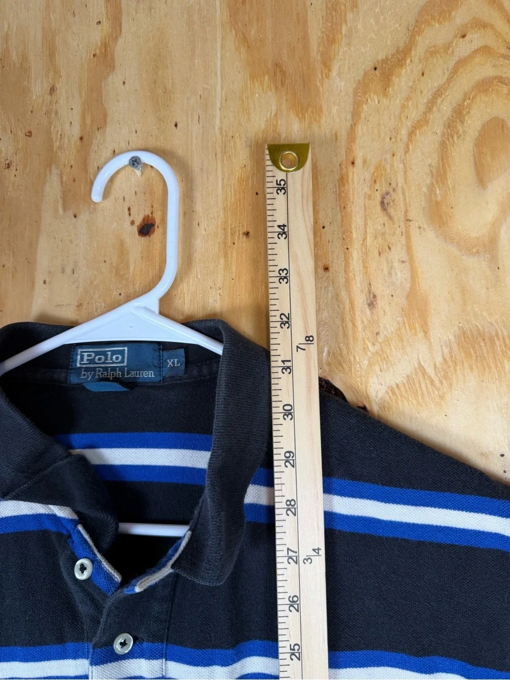 Ralph Lauren Black & Blue Striped Polo Shirt - Men’s XL